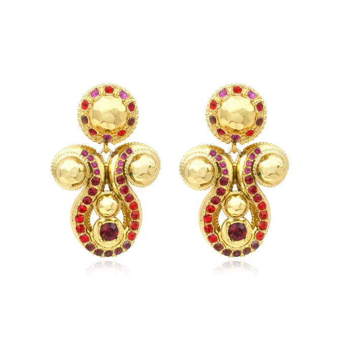 Gloria clip-on earrings - red