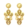 Gloria clip-on earrings in gold metallic resin and crystals - gold