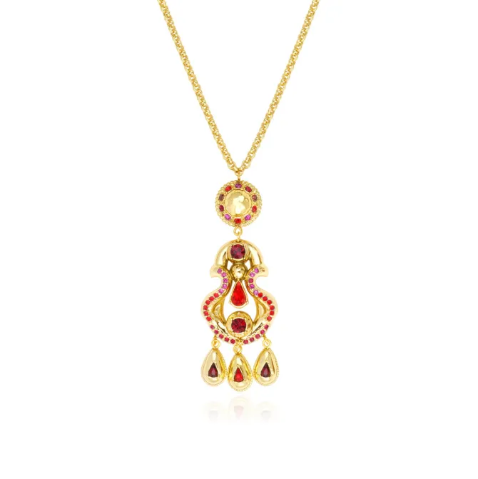 Gloria pendant necklace - red