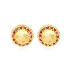 Gloria thin clip-on earrings - red