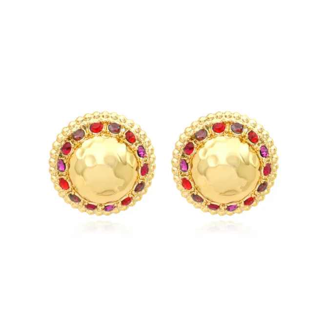 Gloria thin clip-on earrings - red