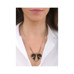Hawaiian Delicate Pendant Necklace - Black and Gold