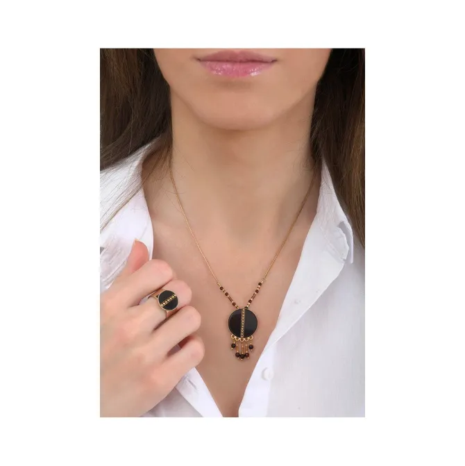 Hawaiian Delicate Pendant Necklace - Black