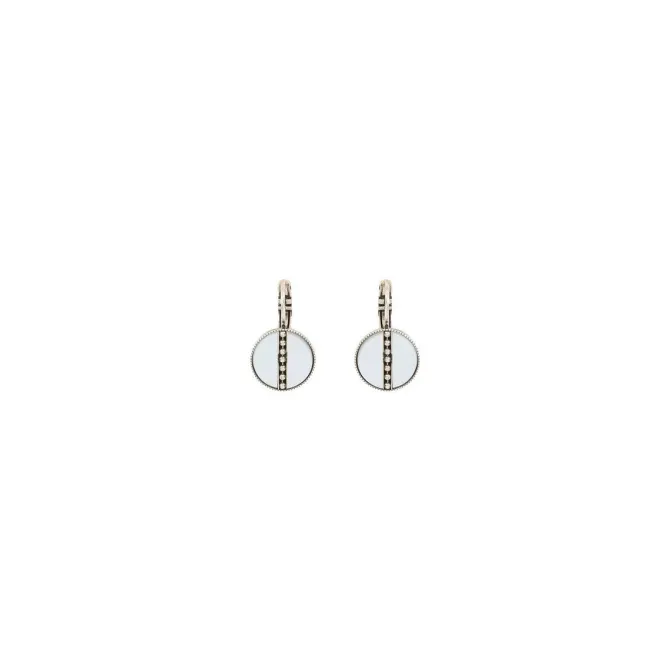Hawaiian sleeper earrings - white mother-of-pearl