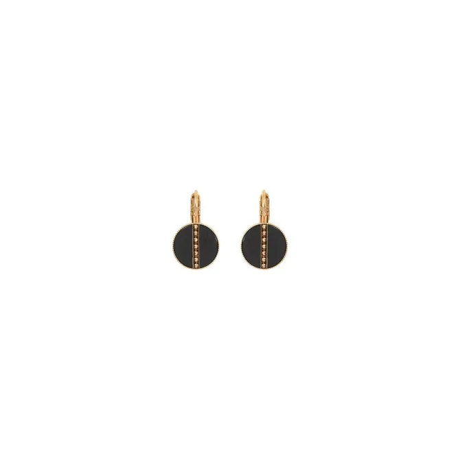 Hawaiian sleeper earrings - black