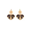 Hawaiian sleeper earrings - black and gold