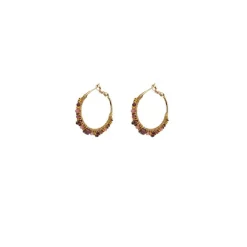 Iancura hoop earrings - garnet