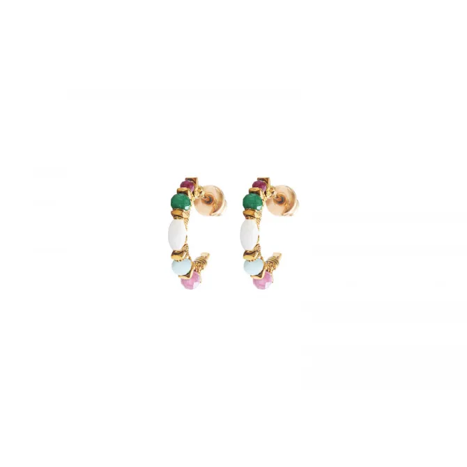 Iancura mini hoop earrings - green garnet