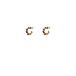Iancura thin hoop earrings - turquoise