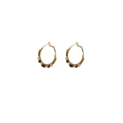 Iancura thin hoop earrings - black