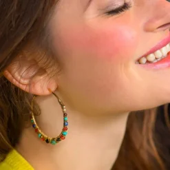 Iancura wide hoop earrings - multicoloured