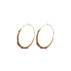 Iancura wide hoop earrings - garnet
