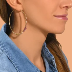 Iancura wide hoop earrings - roses