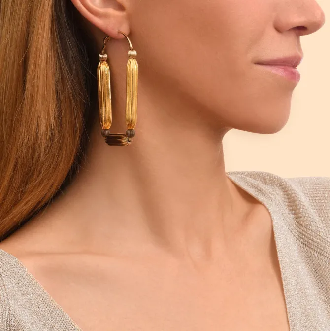 Inti graphic hoop earrings - gold