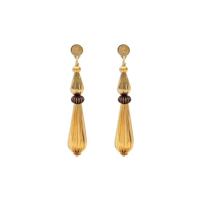 Inti pierced post drop earrings - gold