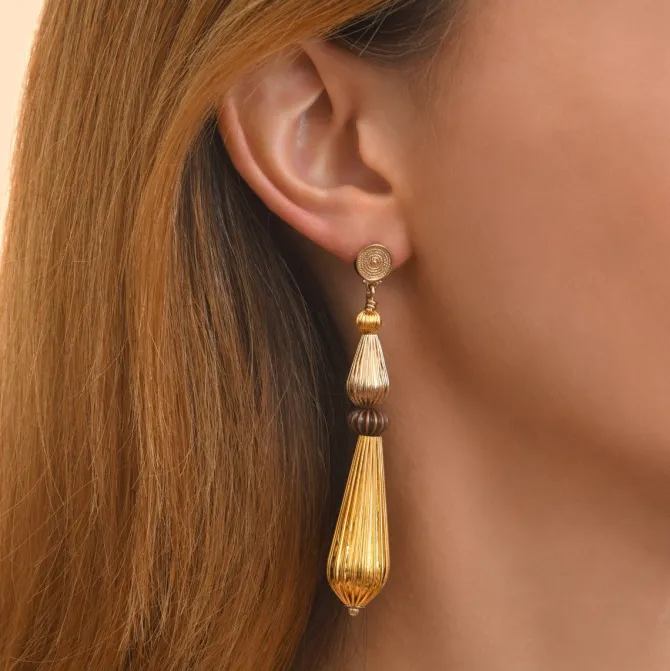 Inti pierced post drop earrings - gold