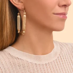 Inti rectangular hoop earrings - gold