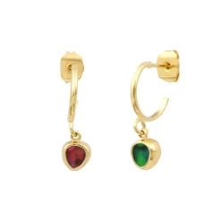 Lhasa hoop earrings - red