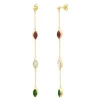 Lhasa pierced earrings - green and red