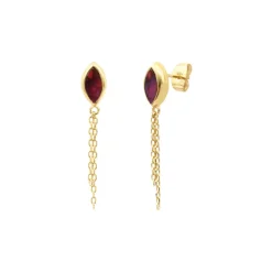 Lhasa pierced stud earrings - red