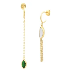 Lhasa pierced stud earrings - green