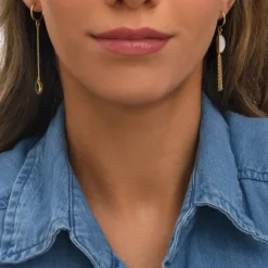 Lhasa pierced stud earrings - green