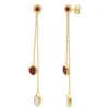 Lhasa two-tone mother-of-pearl stud earrings - red