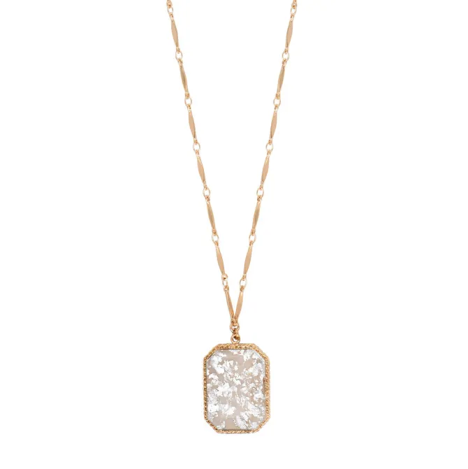 Louise Adjustable Long Necklace - White