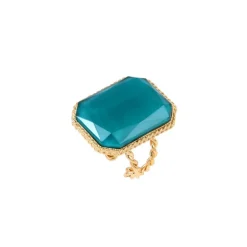 Louise adjustable ring - green
