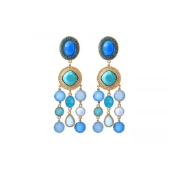 Louise clip-on earrings - turquoise