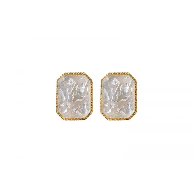 Louise clip-on earrings - white