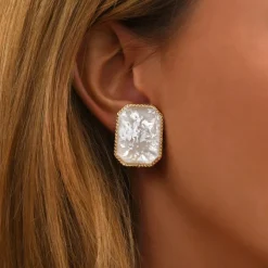 Louise clip-on earrings - white