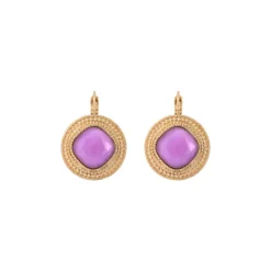 Louise delicate sleeper earrings - violets