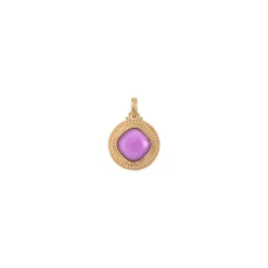 Louise faceted cabochon pendant necklace - pink