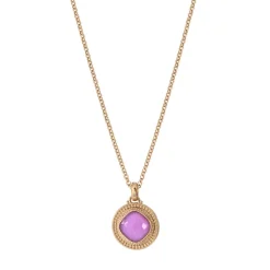Louise faceted cabochon pendant necklace - pink