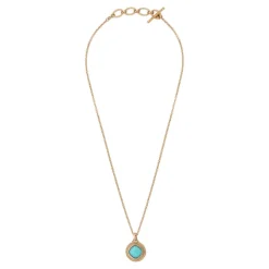 Louise faceted cabochon pendant necklace - blue
