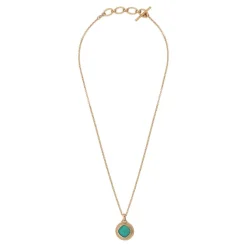 Louise faceted cabochon pendant necklace - turquoise