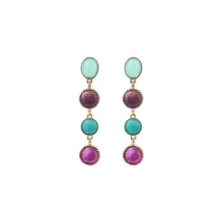 Louise long pierced stud earrings - blue