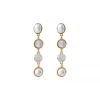 Louise long pierced stud earrings - white
