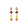 Louise long stud earrings for pierced ears - red