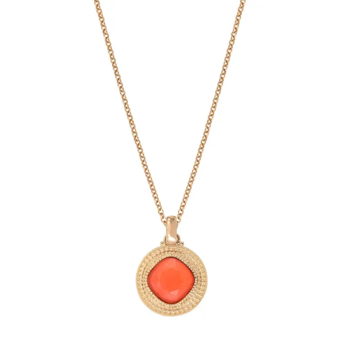 Louise pendant necklace - coral