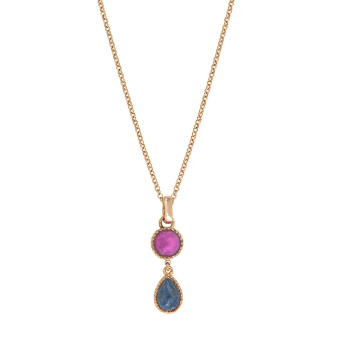 Louise pendant necklace - blue