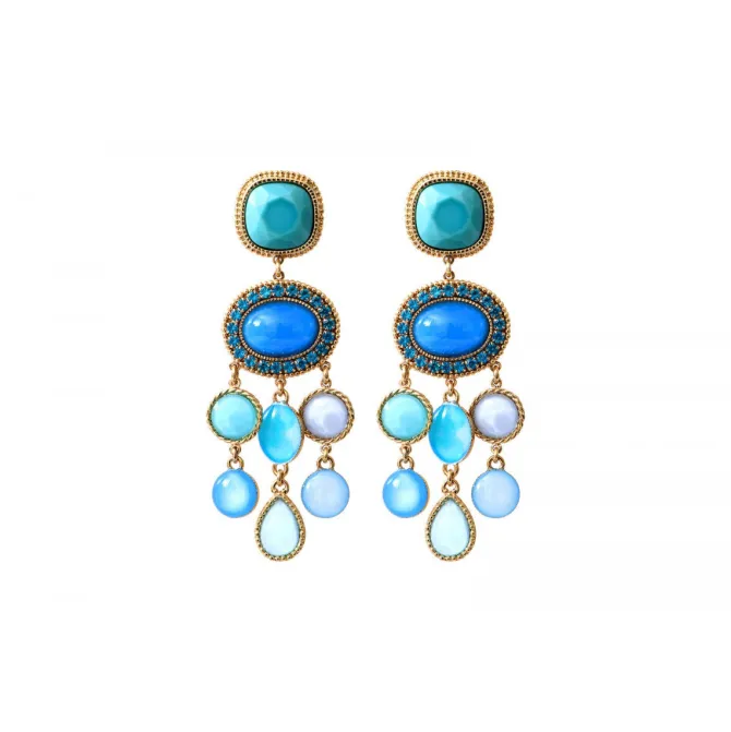 Louise pierced stud earrings - turquoise