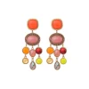 Louise pierced stud earrings - red