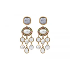 Louise pierced stud earrings - white