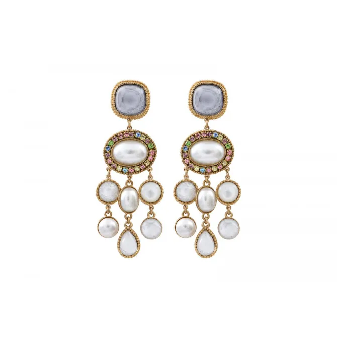 Louise pierced stud earrings - white