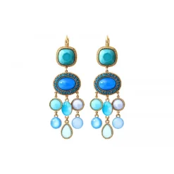 Louise sequin sleeper earrings - turquoise