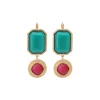 Louise sleeper earrings - turquoise and red