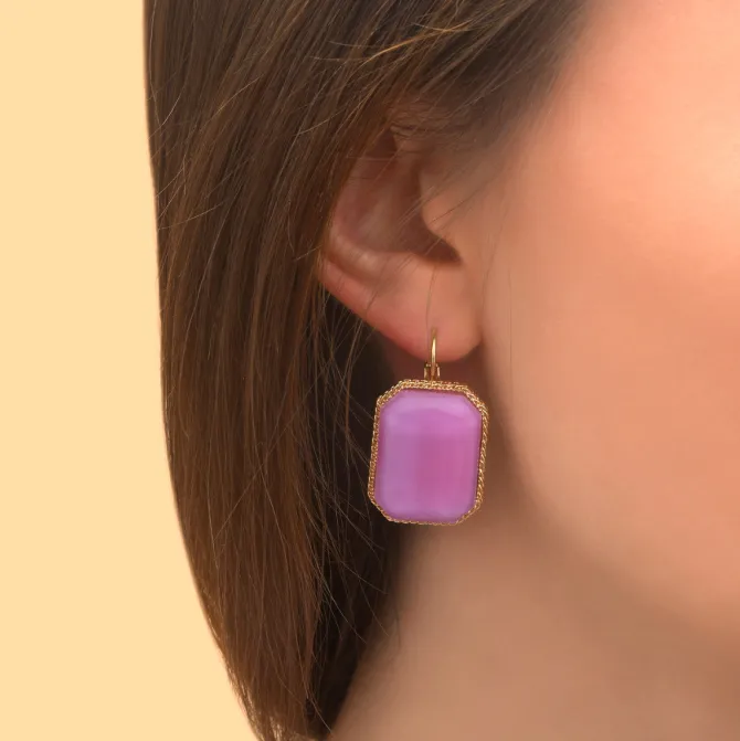 Louise sleeper earrings - violets