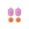 Louise sleeper earrings - purple and red